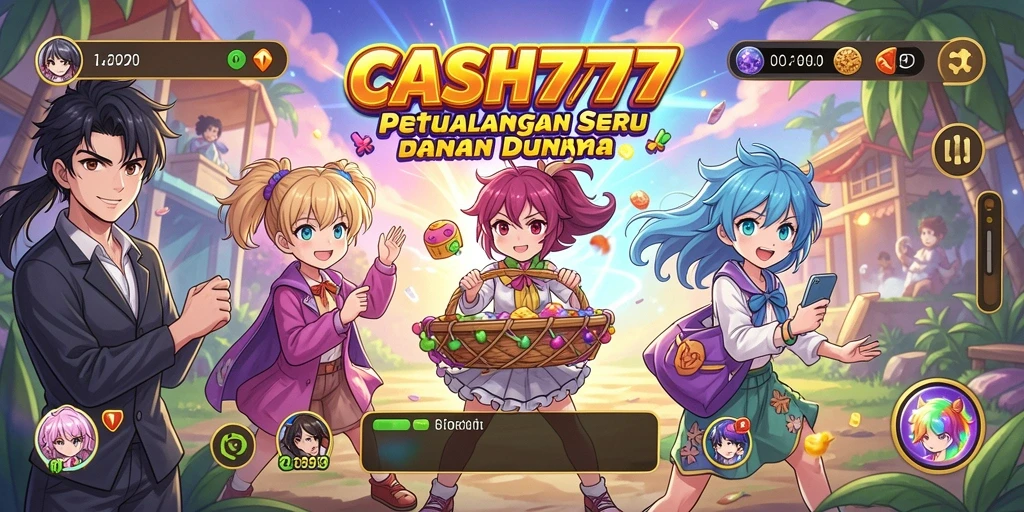 Tampilan gameplay seru dari CASH777 yang penuh aksi Anime.