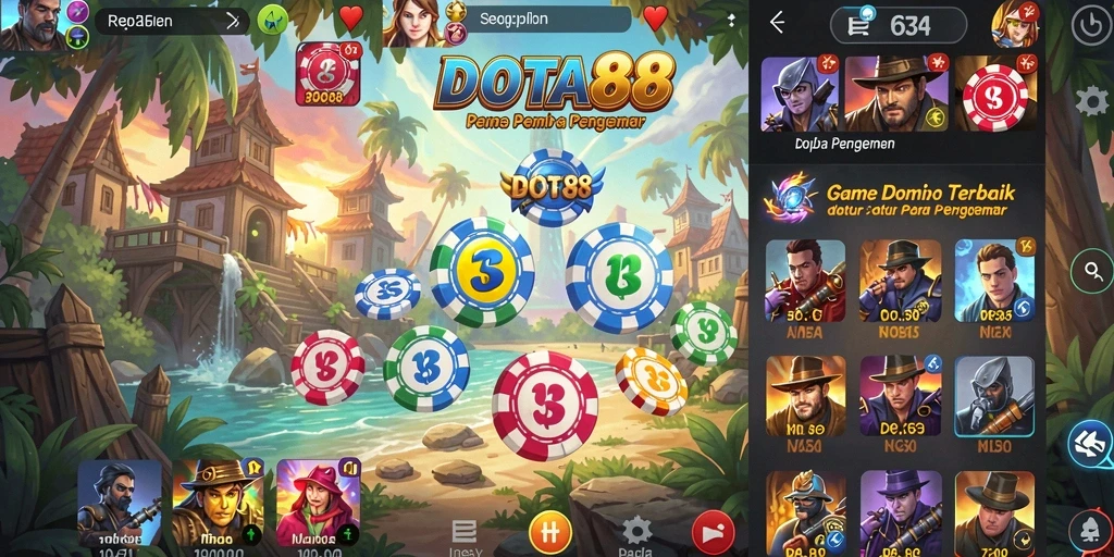 Tampilan gameplay Domino di DOTA88 yang seru dan interaktif.