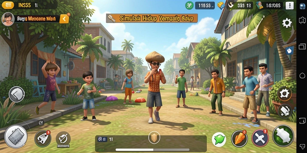 Tampilan gameplay menarik dari INS55 yang menggambarkan berbagai aktivitas simulasinya.
