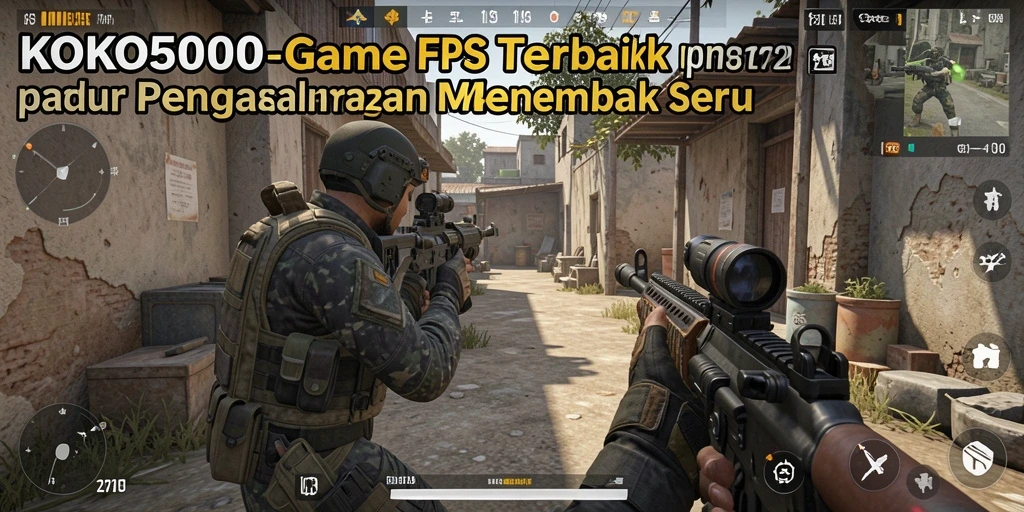 Screenshot KOKO5000 menunjukkan aksi menembak yang intens dan menegangkan.