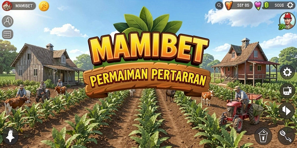 Tampilan gameplay MAMIBET yang seru saat bertani di ladang.