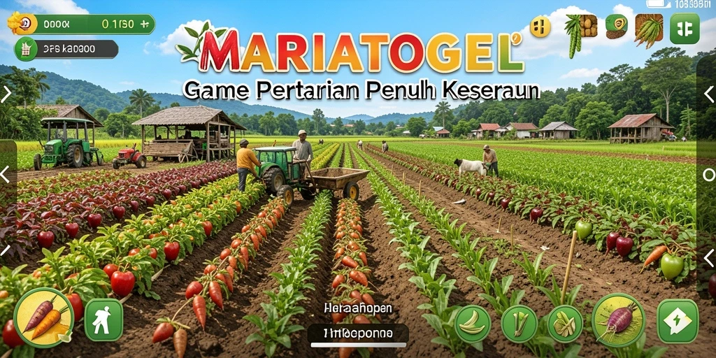 Tampilan gameplay MARIATOGEL dengan aktivitas bertani yang seru.