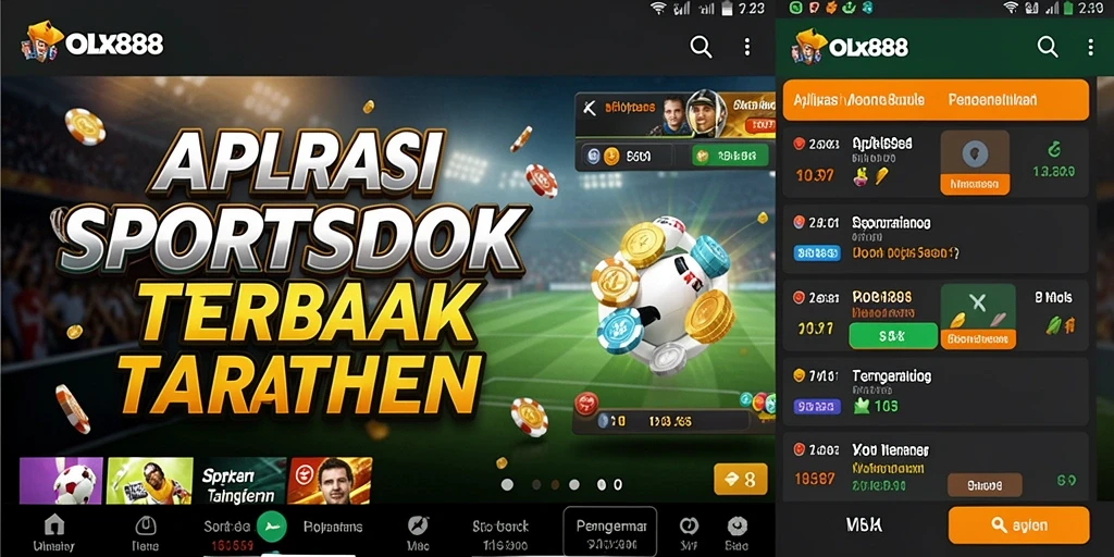 Menampilkan antarmuka aplikasi OLX888 saat taruhan olahraga.