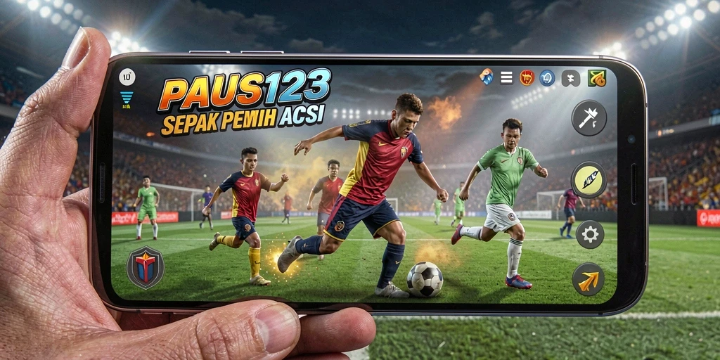 Tampilan gameplay PAUS123 yang menegangkan di lapangan sepak bola.