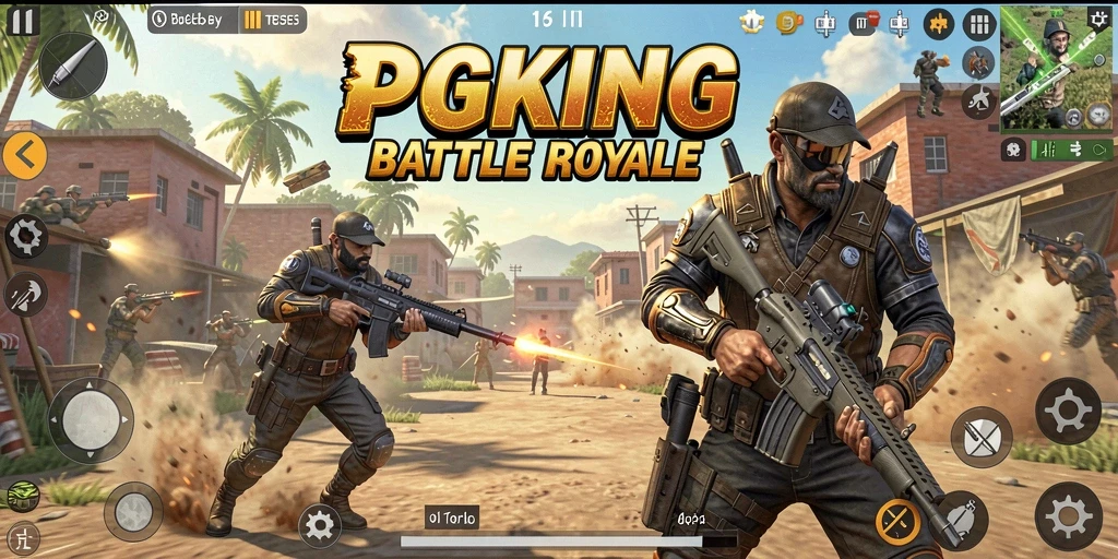 Gameplay PGKING memperlihatkan intensitas pertarungan Battle Royale yang mendebarkan.