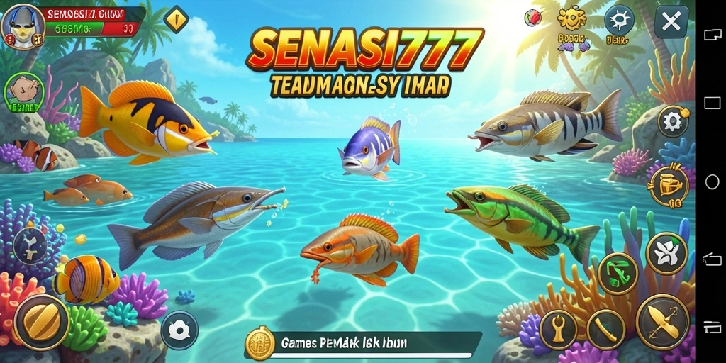 Tampilan gameplay SENSASI777 dengan aksi seru Tembak Ikan.