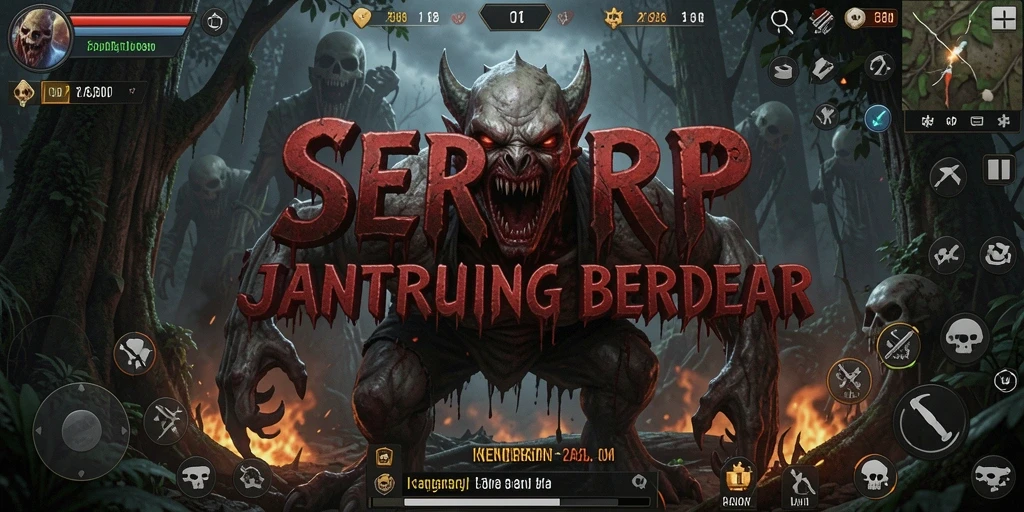 Tangkapan layar SERURP yang menegangkan dengan atmosfer horor yang kental.