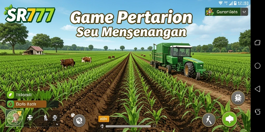 Tampilan gameplay SR777 yang menarik dengan elemen pertanian yang beragam.