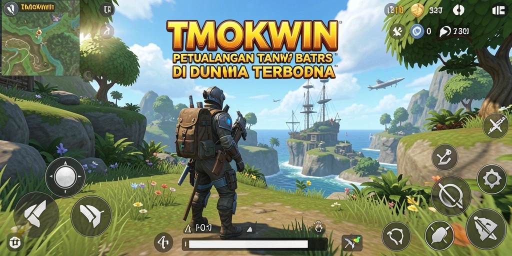 Screenshot gameplay TMOKWIN yang menampilkan eksplorasi dunia terbuka.