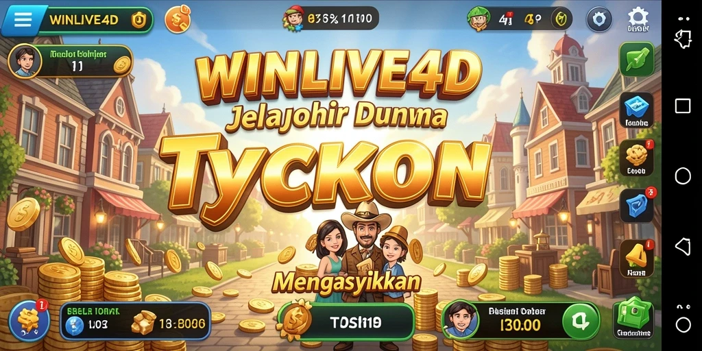 Tampilan gameplay Tycoon yang penuh warna dan menarik di WINLIVE4D.